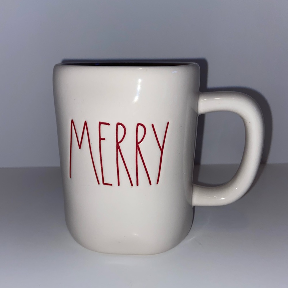Rae Dunn “Merry” With Red Writing Ceramic Mug- Christmas Decor